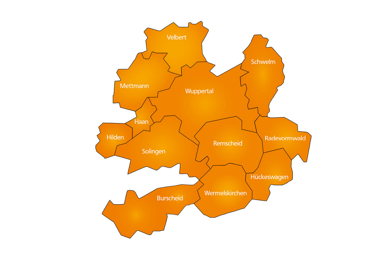 Karte Geschäftsgebiet