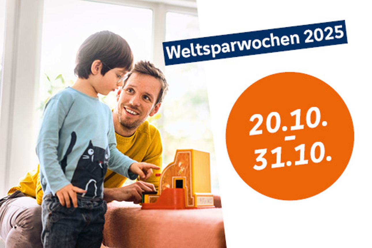 Ein Kind mit seinem Vater beim Spielen