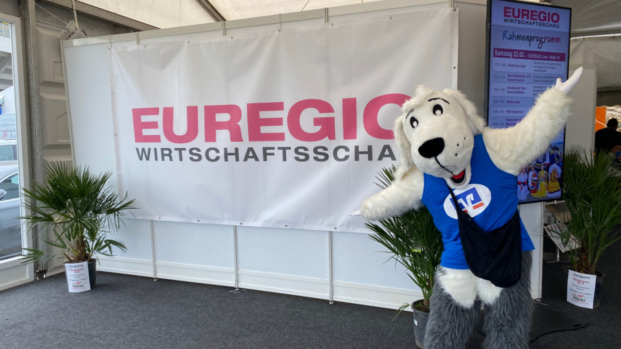 Maskottchen Sam auf der Euregio 