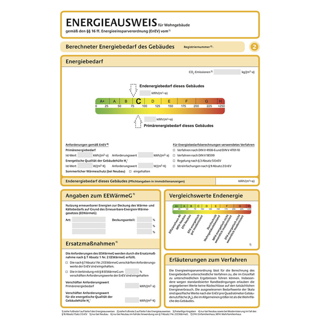 Foto eines Energieausweises
