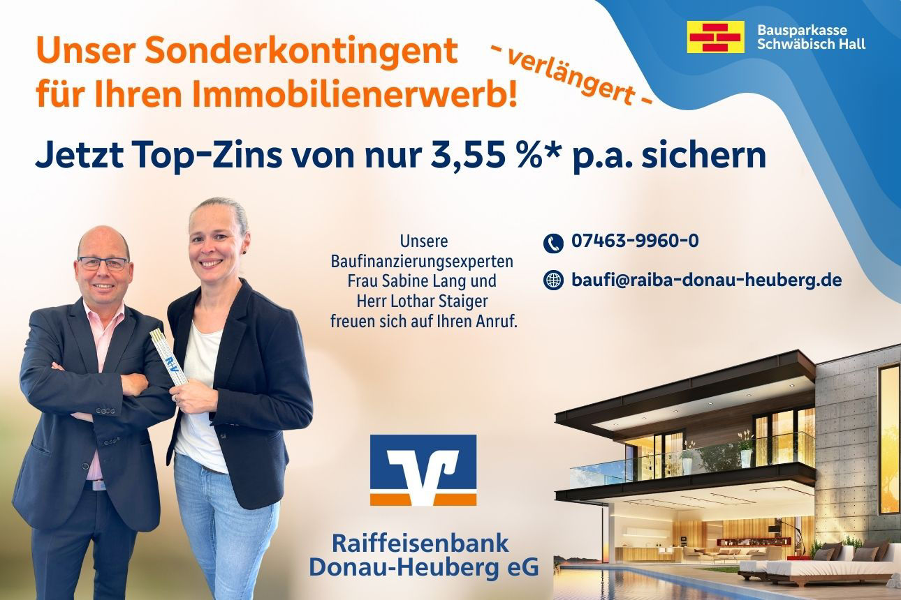 Sonderkontingent für Immobilienerwerb 3,55 % p.a. 