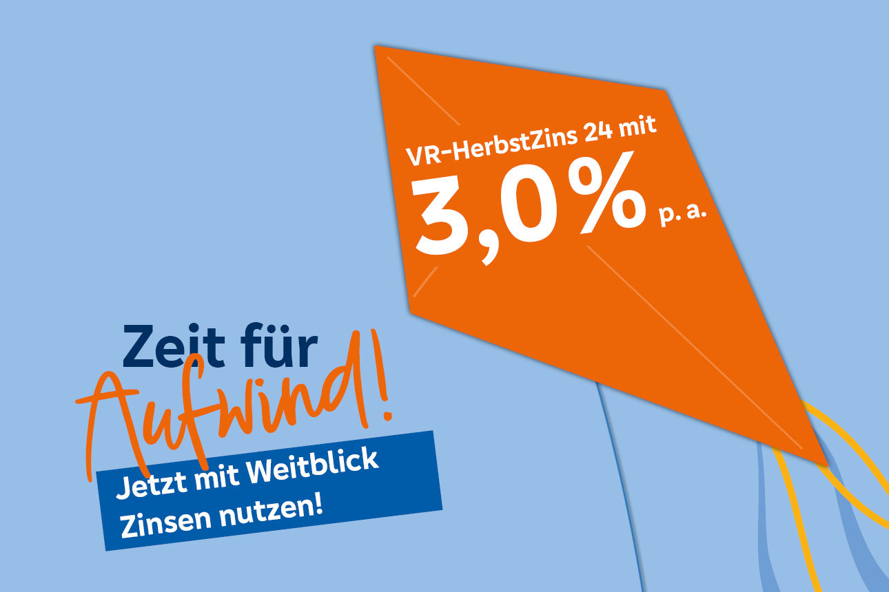 Zeit für Aufwind: VR-HerbstZins mit bis zu 3,0 % p.a.