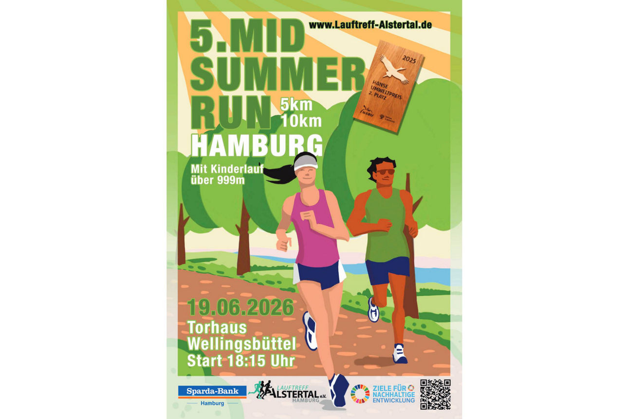 Abbildung Eventplakat 5. MidSummerRun 2026 in Hamburg