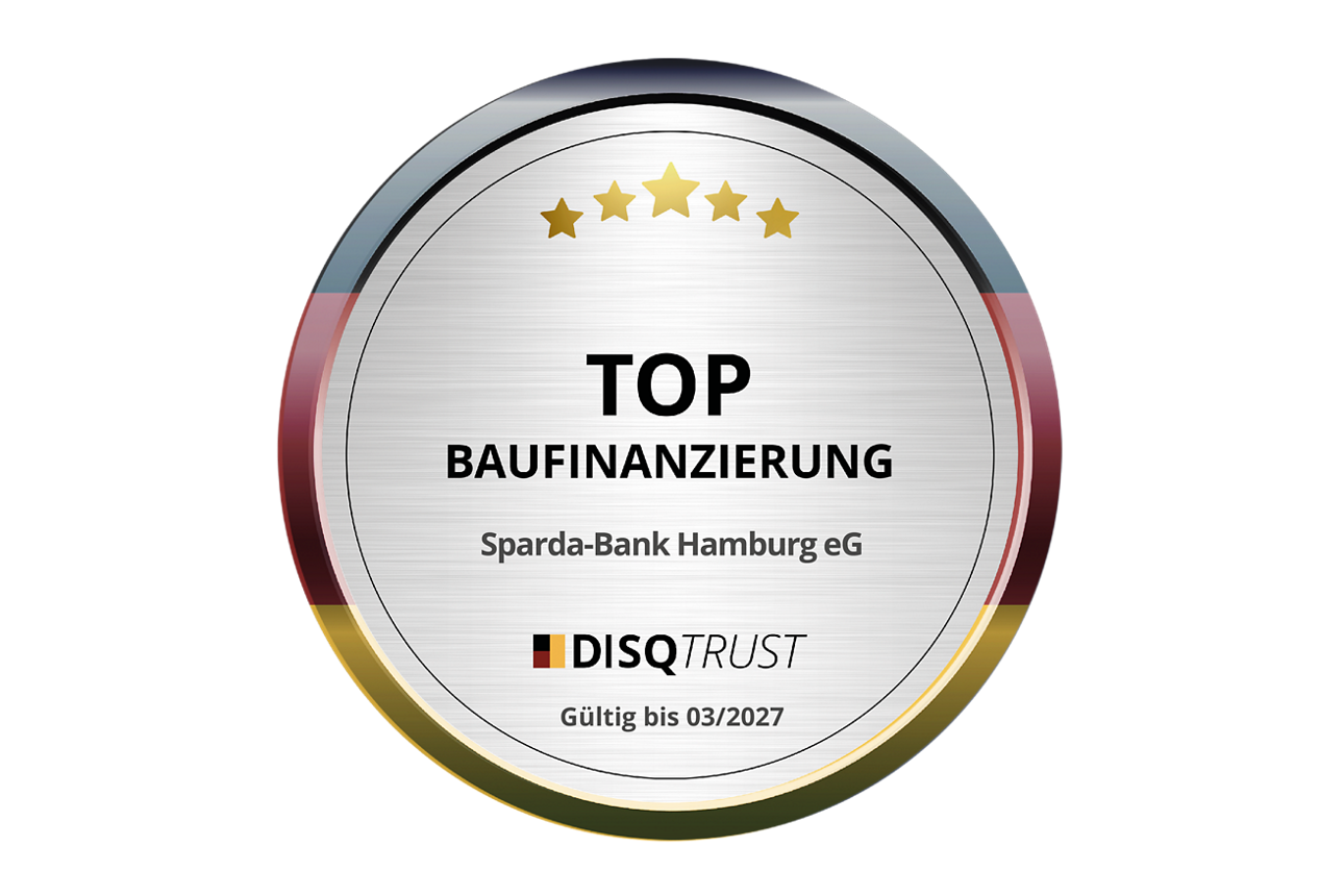 Testsieger-Auszeichnung der Sparda-Bank Hamburg Baufinanzierung