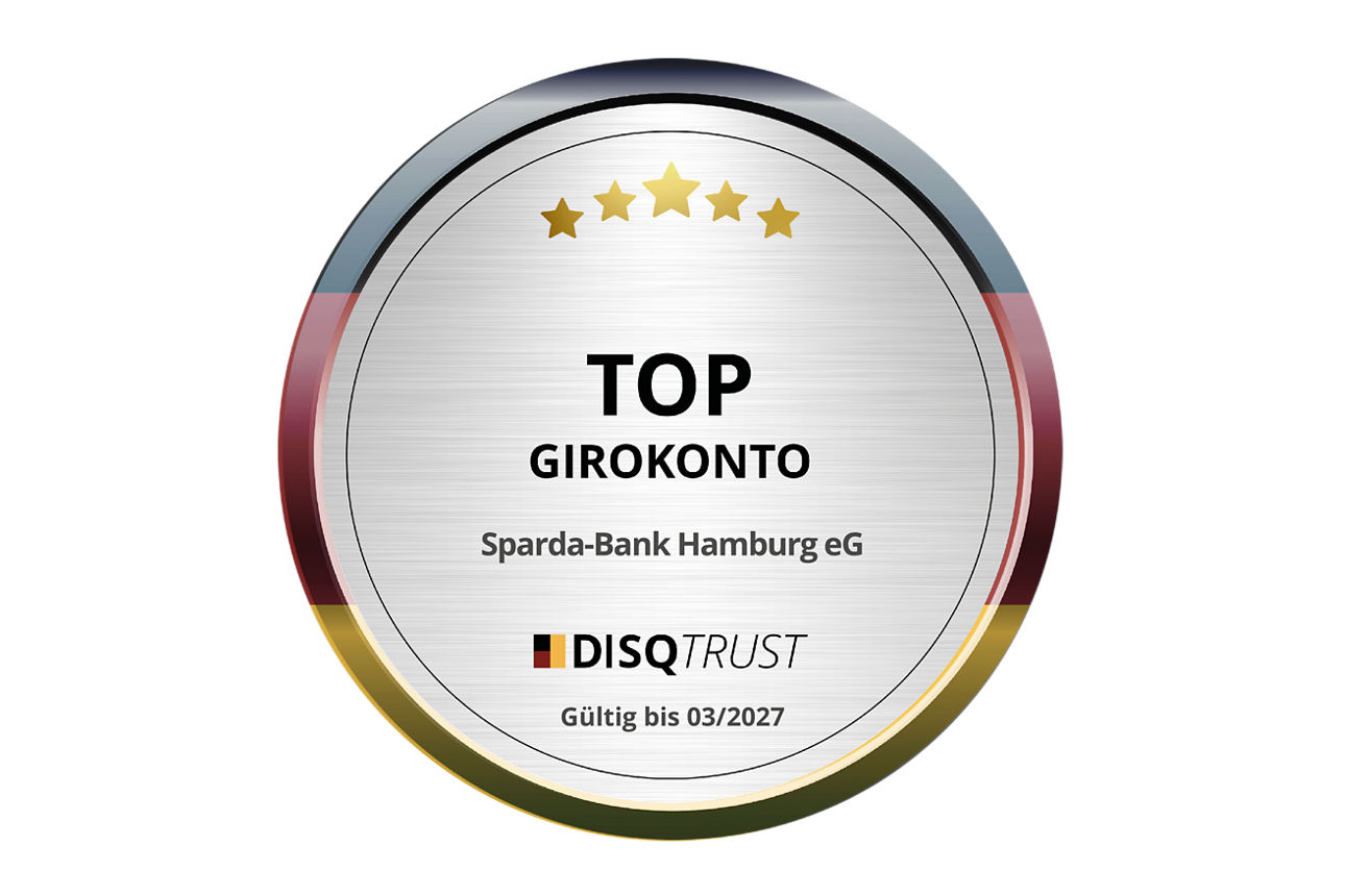 Testsiegel Sparda-Bank Hamburg Top Girokonto 2026 von DisqTrust