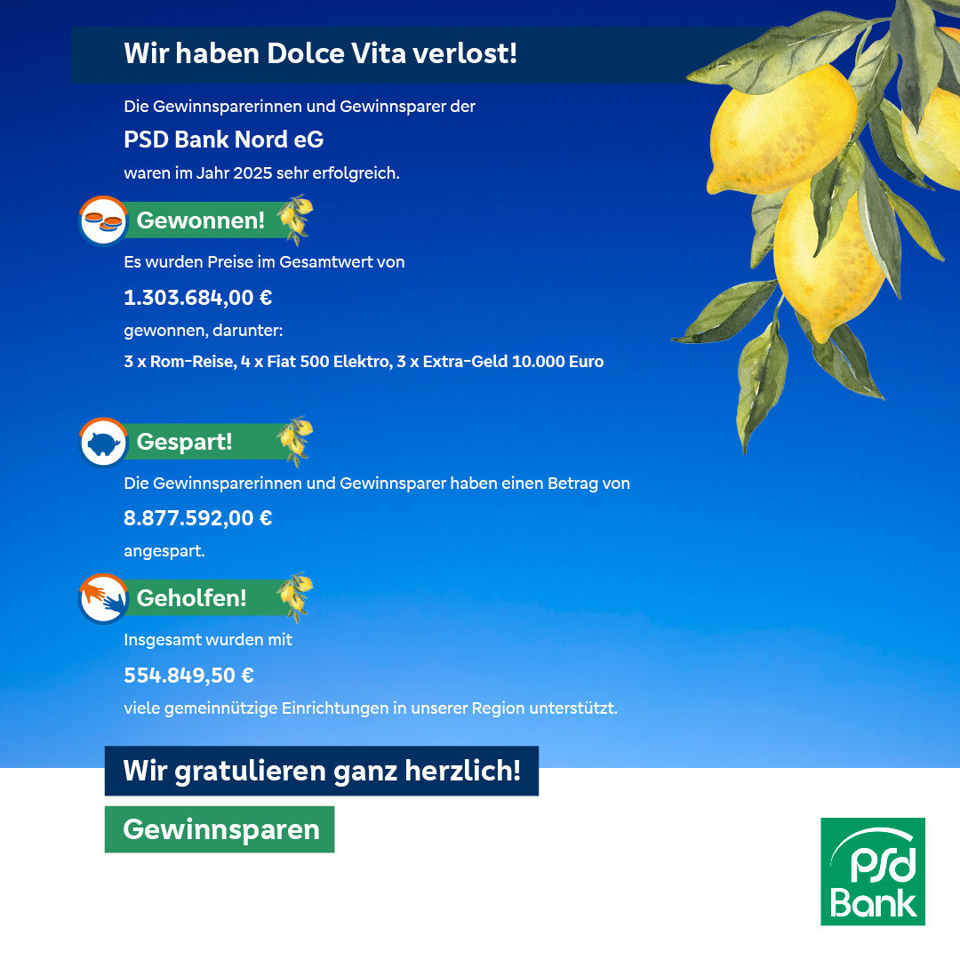 Gewinnsparbilanz PSD Bank Nord 2025