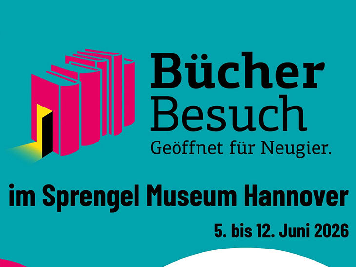 Plakat für die Veranstaltung BücherBesuch im Sprengel Museum Hannover 
