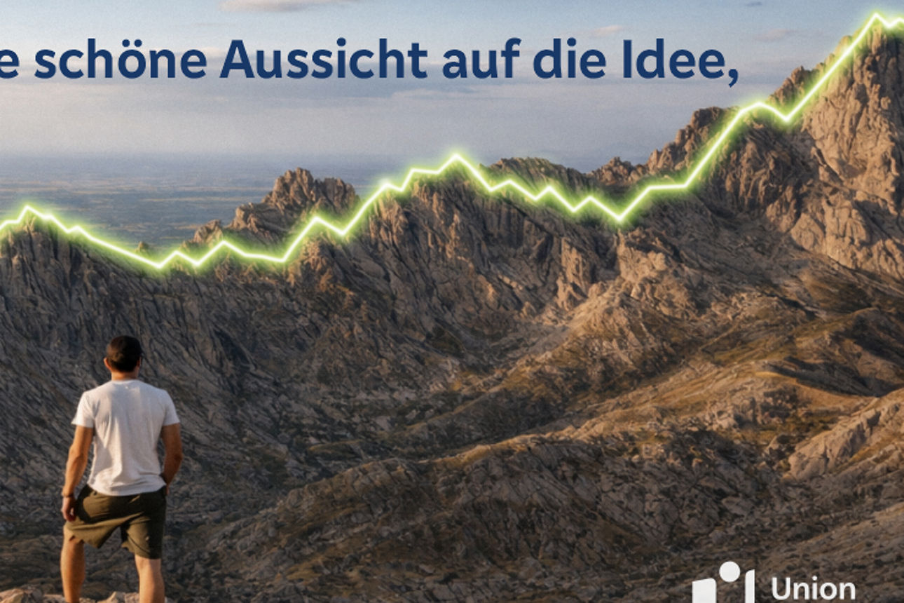 Berge mit Börsenchart