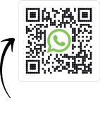 QR-Code mit WhatsApp-Logo in der Mitte und Pfeil von links als Hinweis zur Kontaktaufnahme