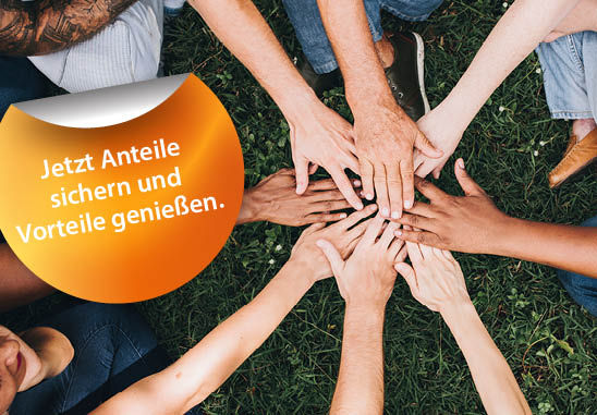 Hände, die übereinander liegen