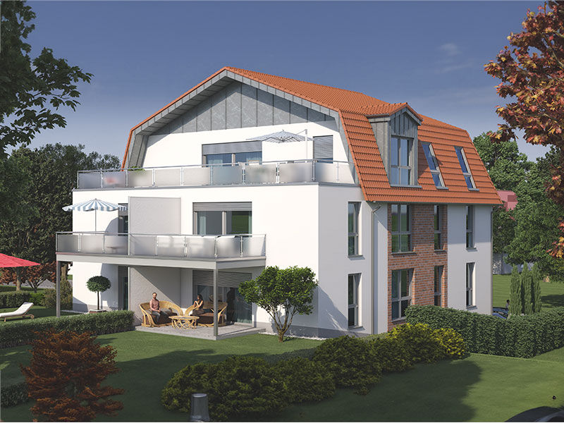 Ein modernes Haus mit einem großzügigen Balkon