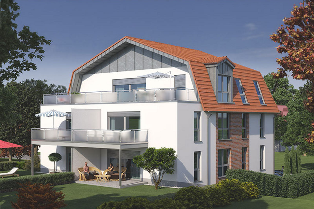 Ein modernes Haus mit einem großzügigen Balkon
