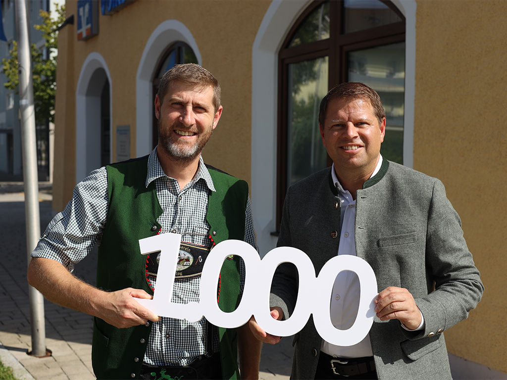 Vorstand Albert Pastötter mit dem 1.000 Mitglied