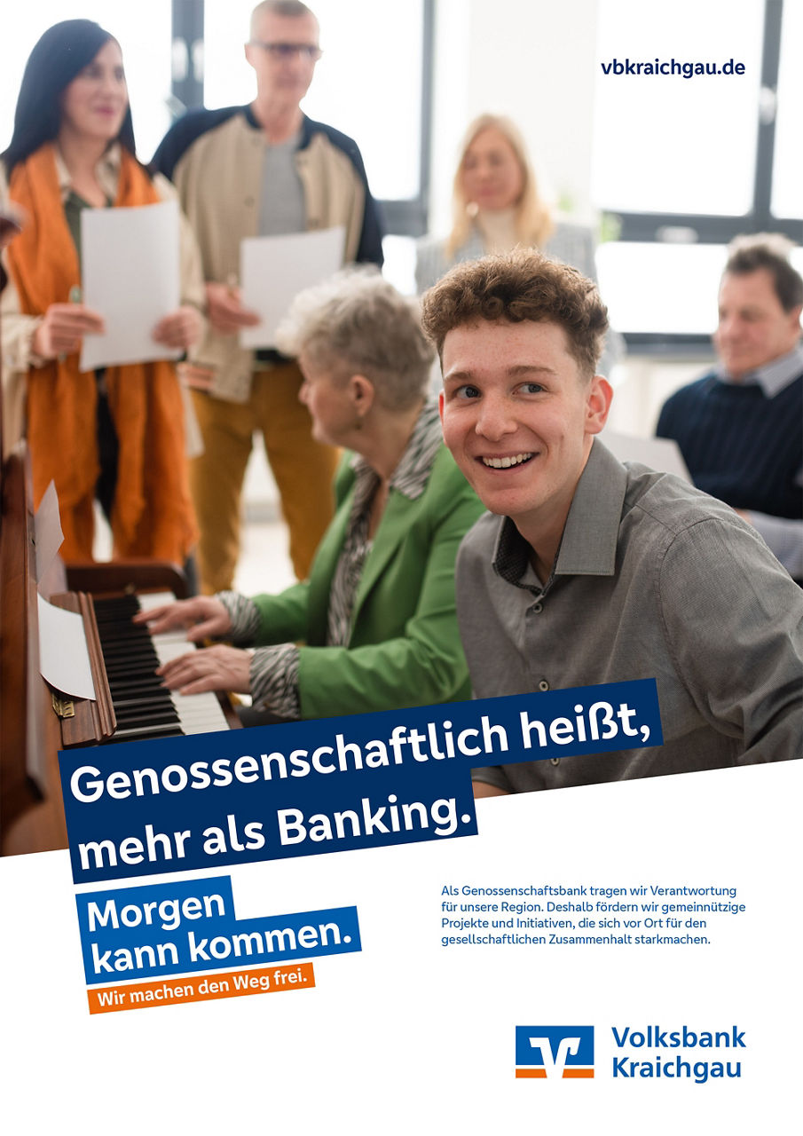 Anzeige zum Thema Regionale Verantwortung Motiv Menschen mahen gemeinsam Musik