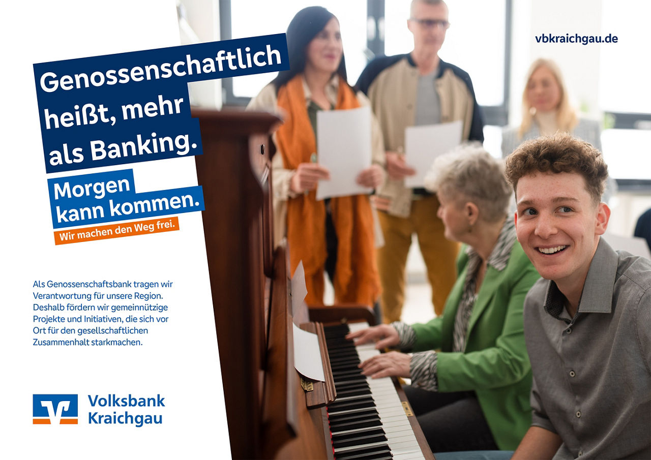 Anzeige zum Thema Regionale Verantwortung Motiv Menschen mahen gemeinsam Musik