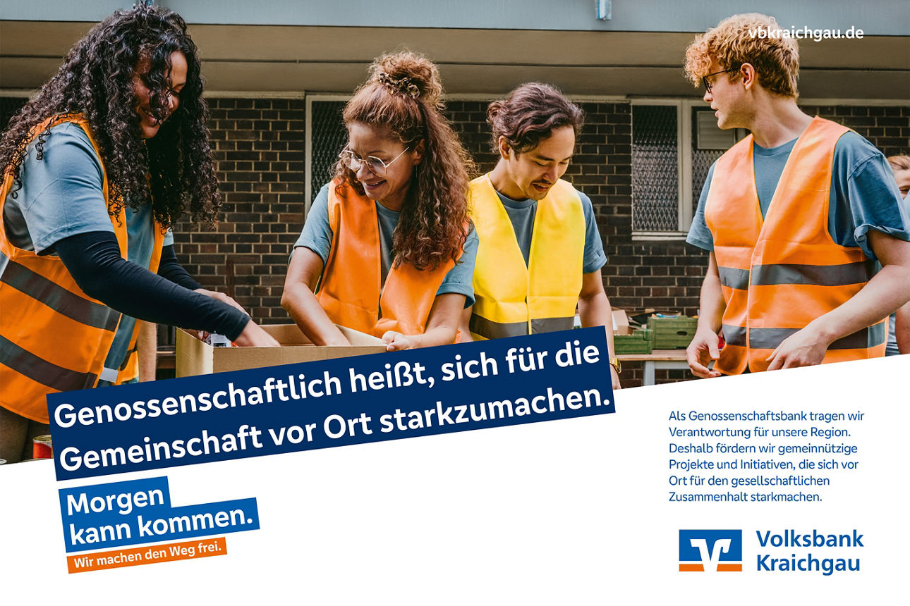 Anzeige zum Thema Regionale Verantwortung. Motiv: Menschen räumen gemeinsam auf