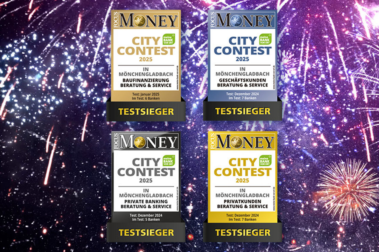 Volksbank Mönchengladbach eG erneut Testsieger beim FOCUS MONEY CityContest 2025