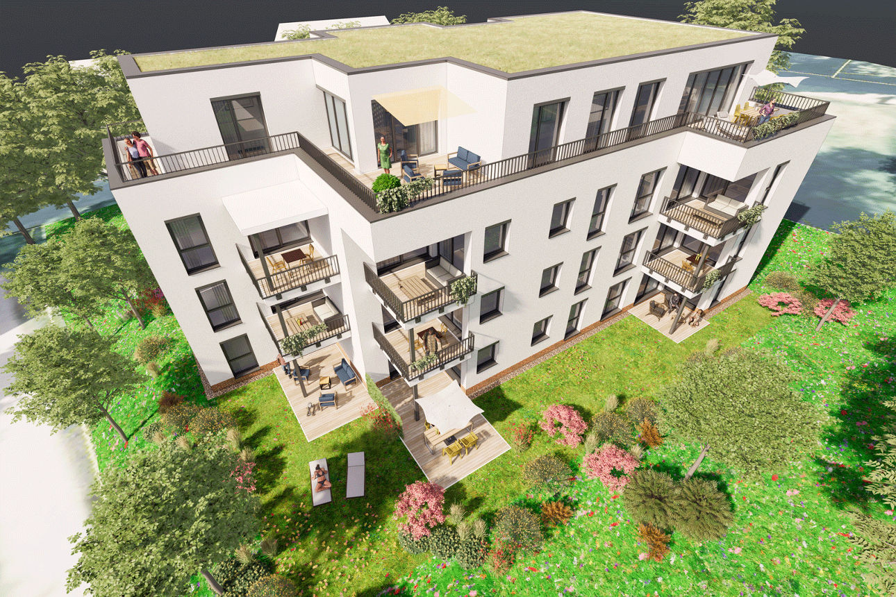 Visualisierung Neubau Wohnanlage Friedrichstraße Hartmannsdorf