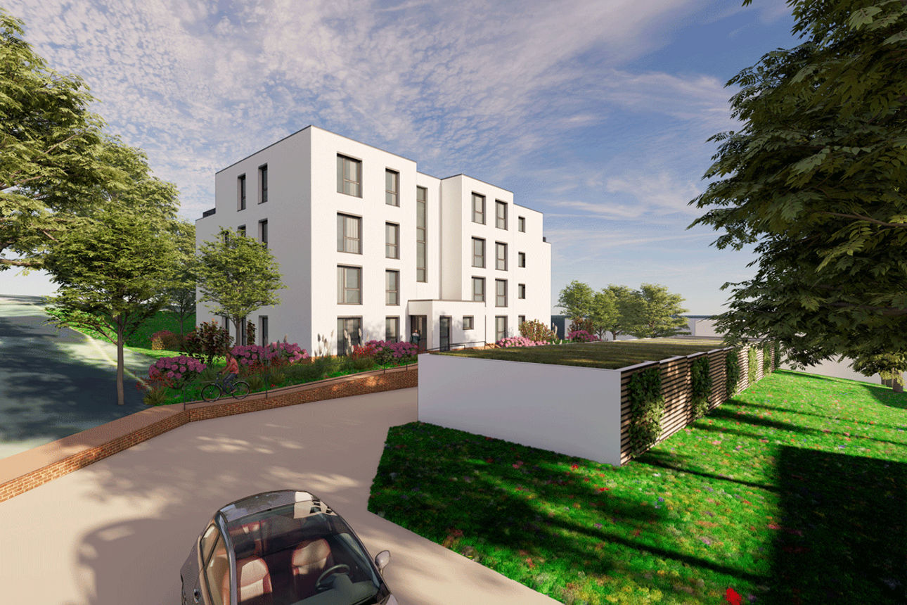 Visualisierung Neubau Wohnanlage Friedrichstraße Hartmannsdorf