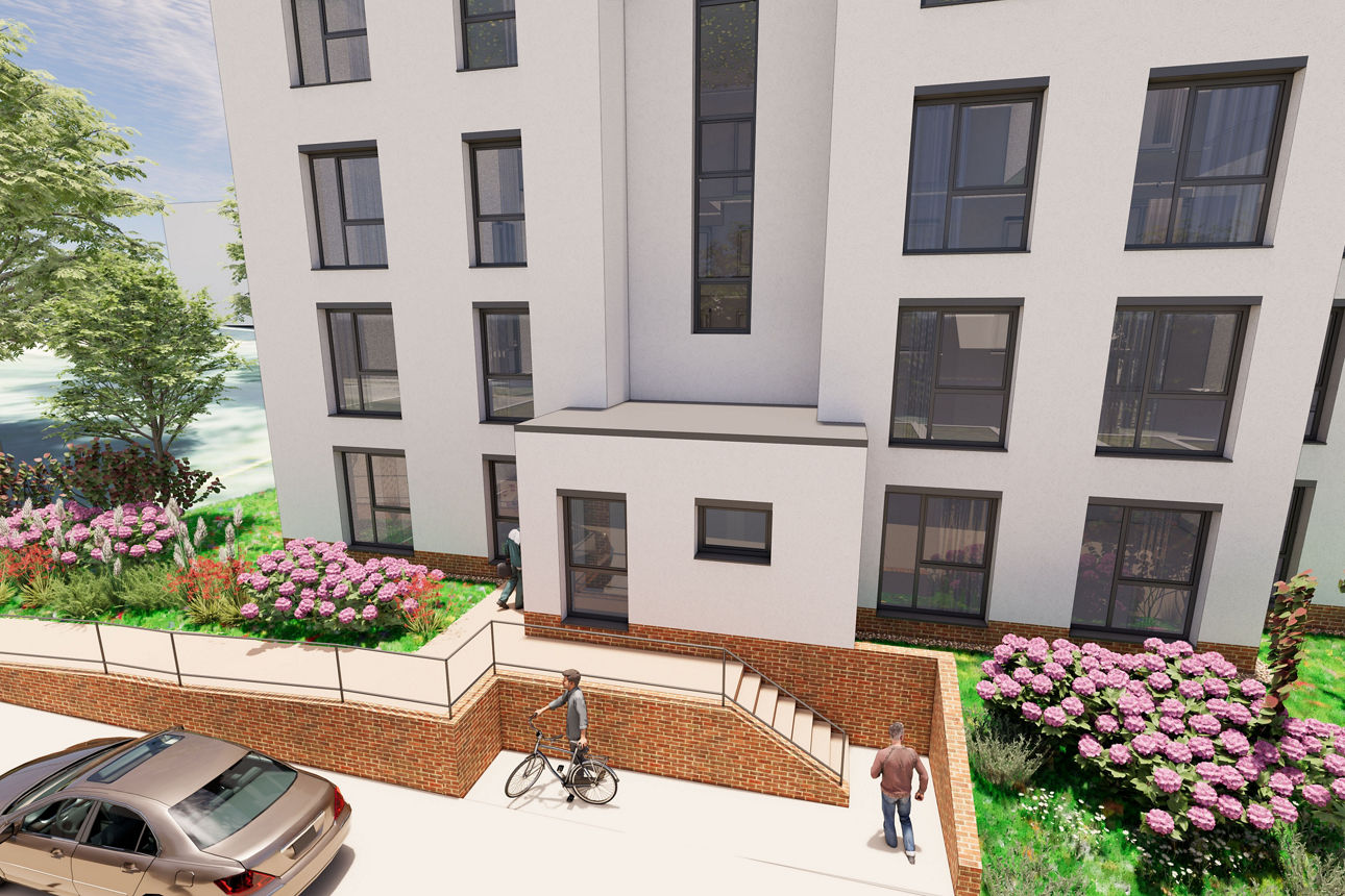 Visualisierung Neubau Wohnanlage Friedrichstraße Hartmannsdorf