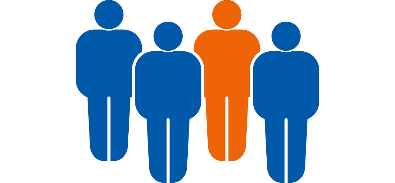 Piktogramm 4 Männergestalten