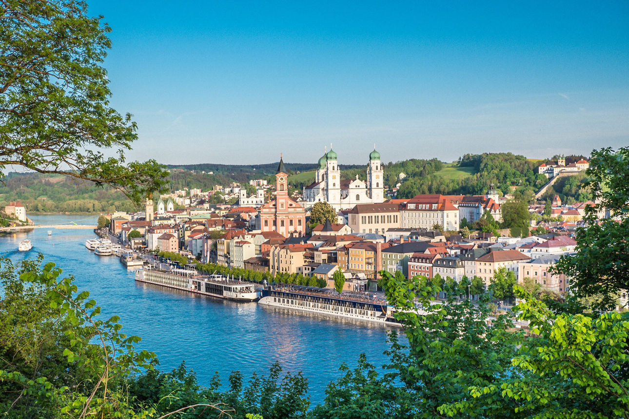 Blick auf die Donau und die Stadt Passau