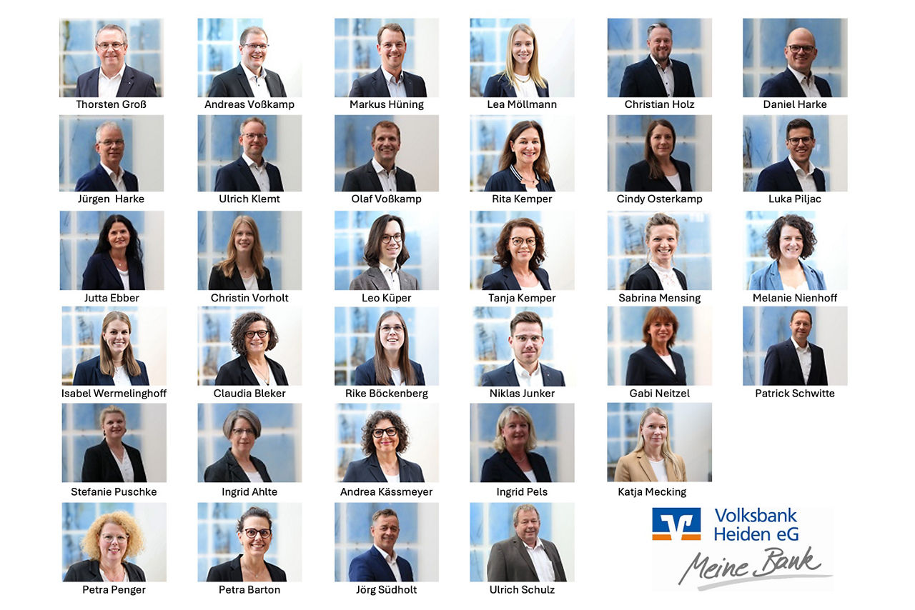 Collage von Bankmitarbeiter