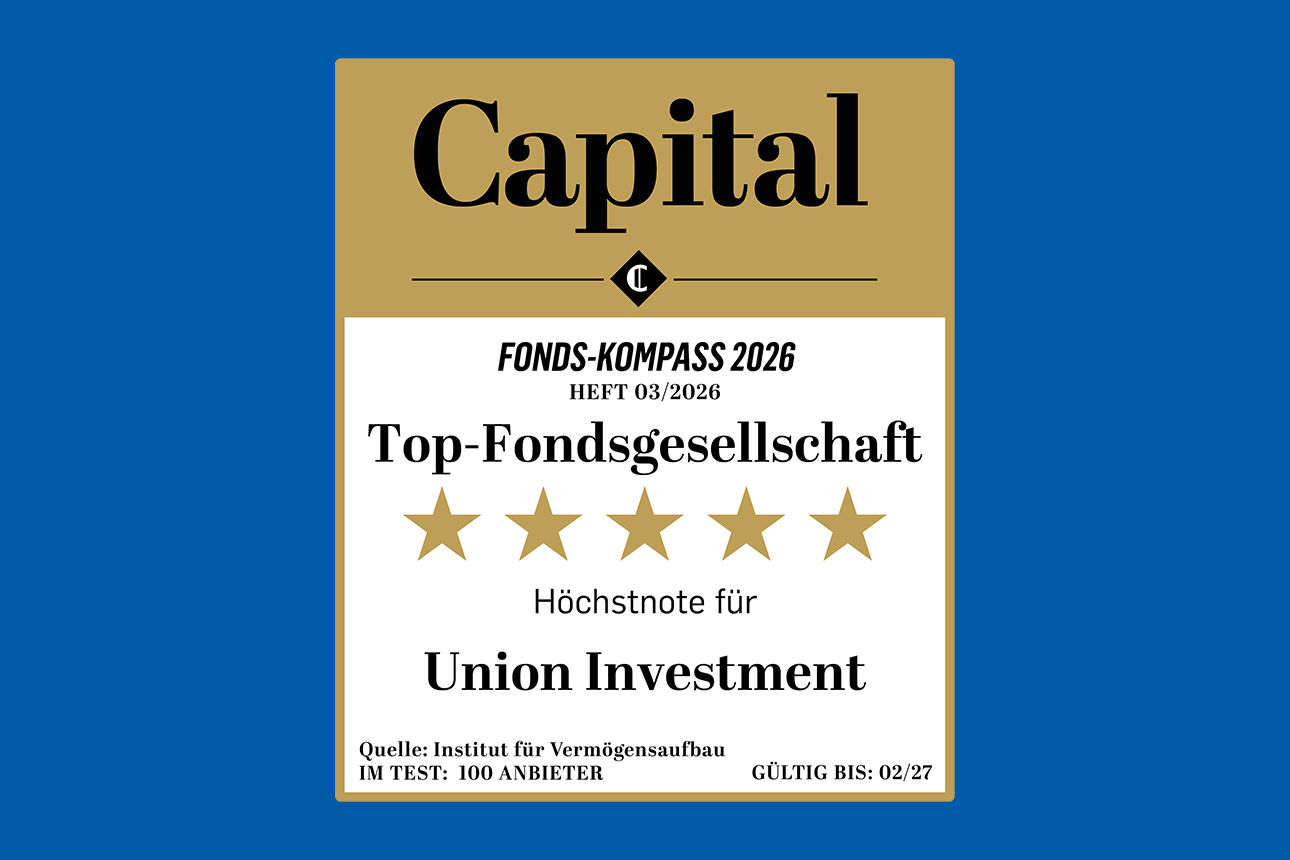 Capital-Auszeichnung "Top-Fondgesellschaft" - Höchstnote für Union Investment