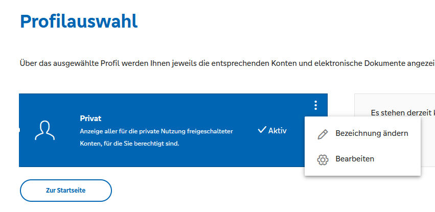 Profilauswahl