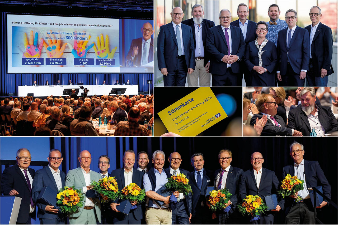 Collage aus verschiedenen Bildern der Vertreterversammlung 2026