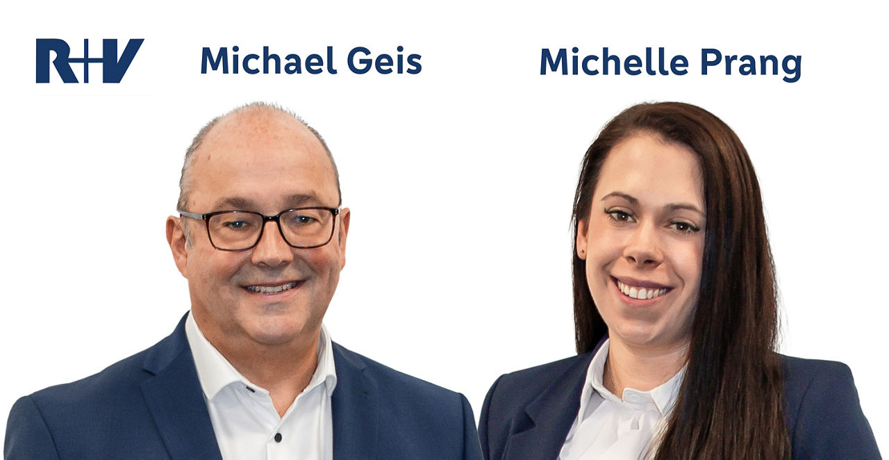 Auf dem Bild ist das Beraterteam (Mann und Frau) der R+V für Ihre Sachversicherungen im PrivateBanking ersichtlich.