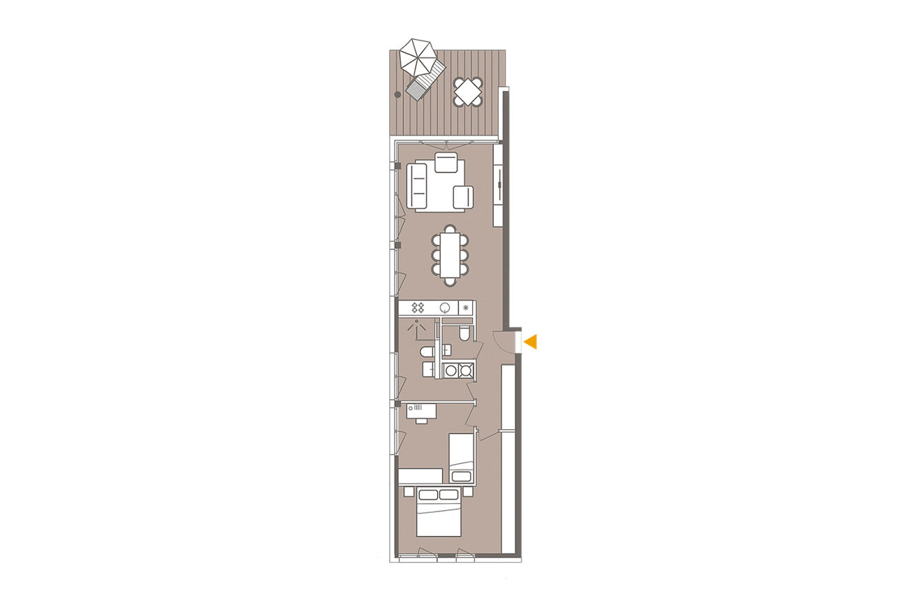 Grundriss einer 3-Zimmer-Wohnung