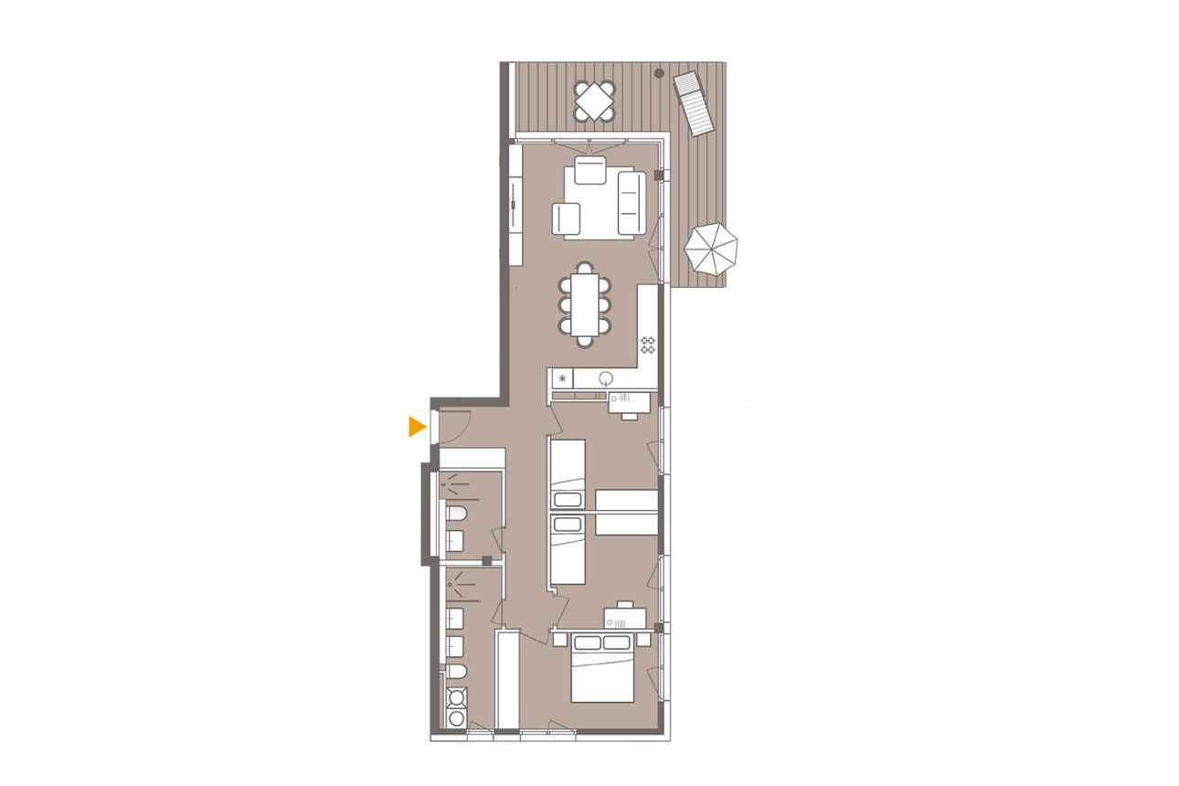 Grundriss einer 4-Zimmer-Wohnung