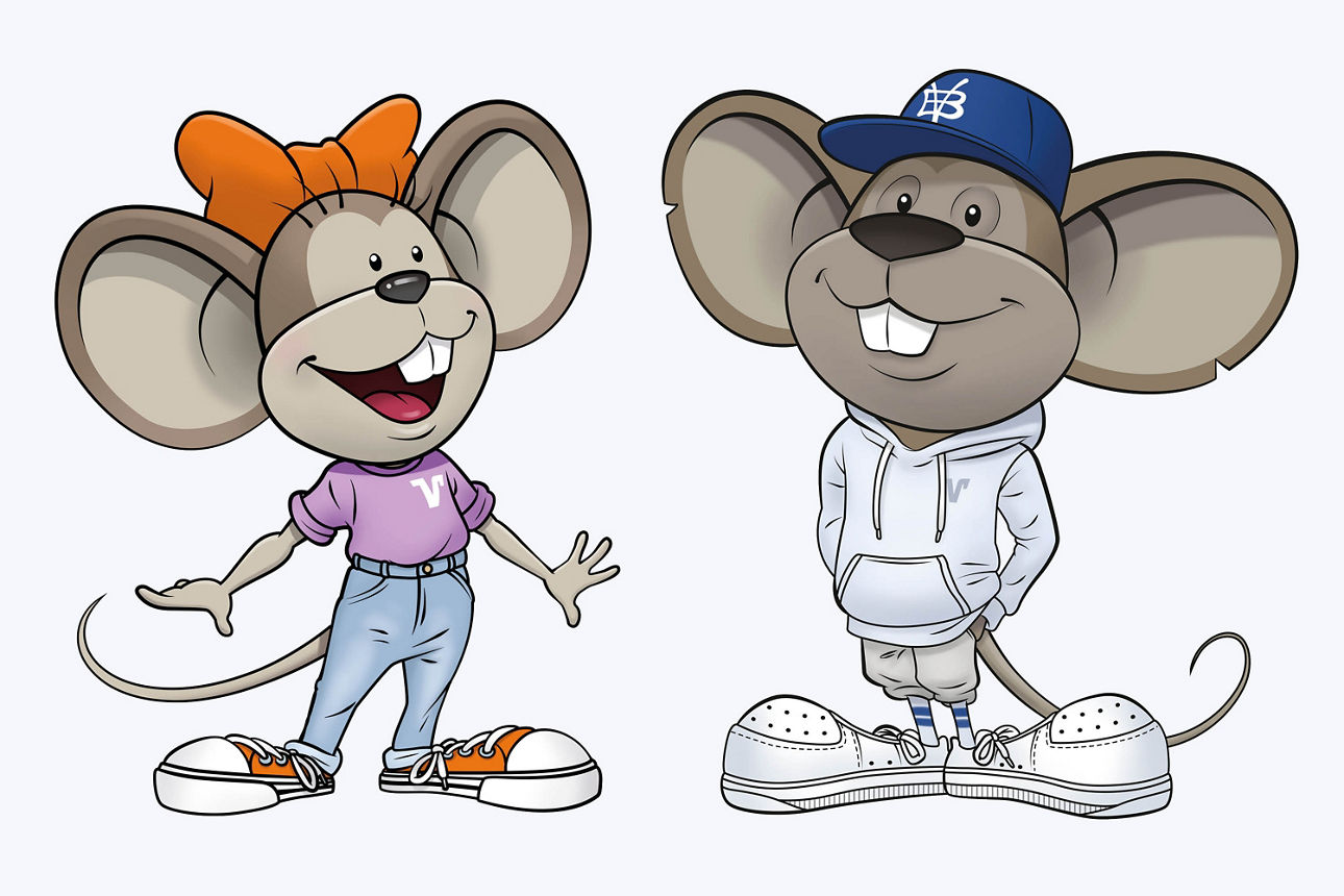 Volksbank-Mäuse Hanni und Manni