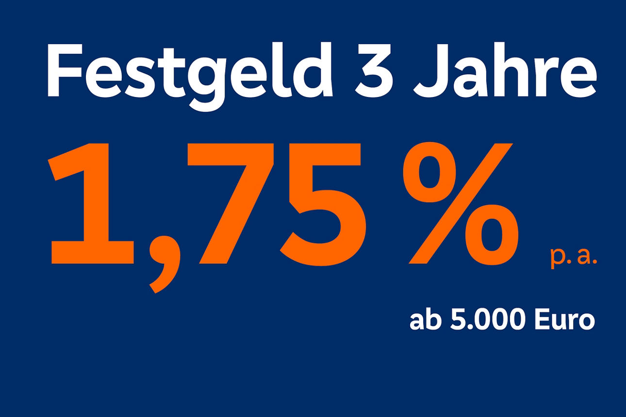 Festgeld 2,5% p.a. ab 5.000 Euro