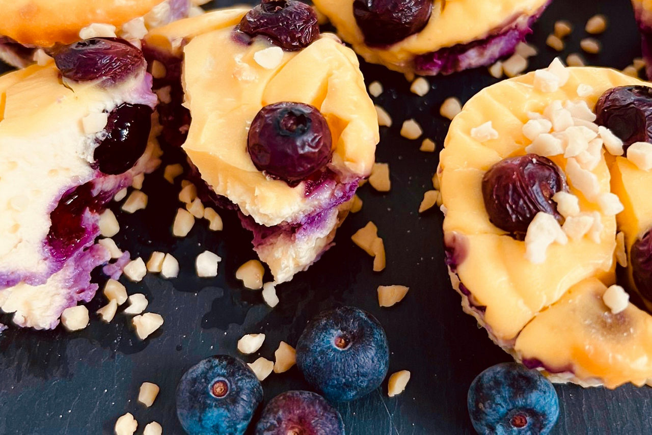 Serviervorschlag Blaubeer Cheesecake Cups