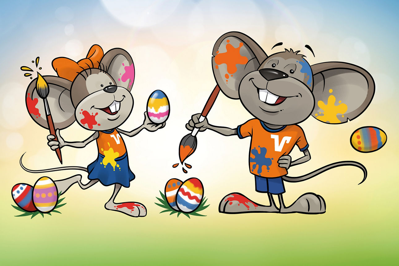 Hanni und Manni bemalen Ostereier