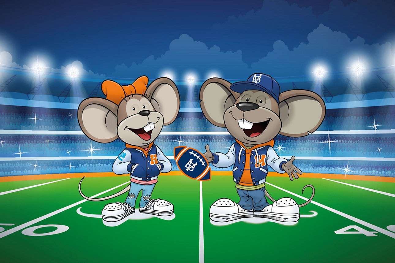 Hanni und Manni im Football-Stadion