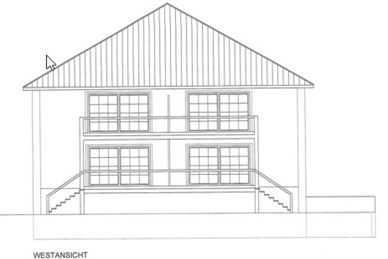 Ein Skizze der Westansicht. 