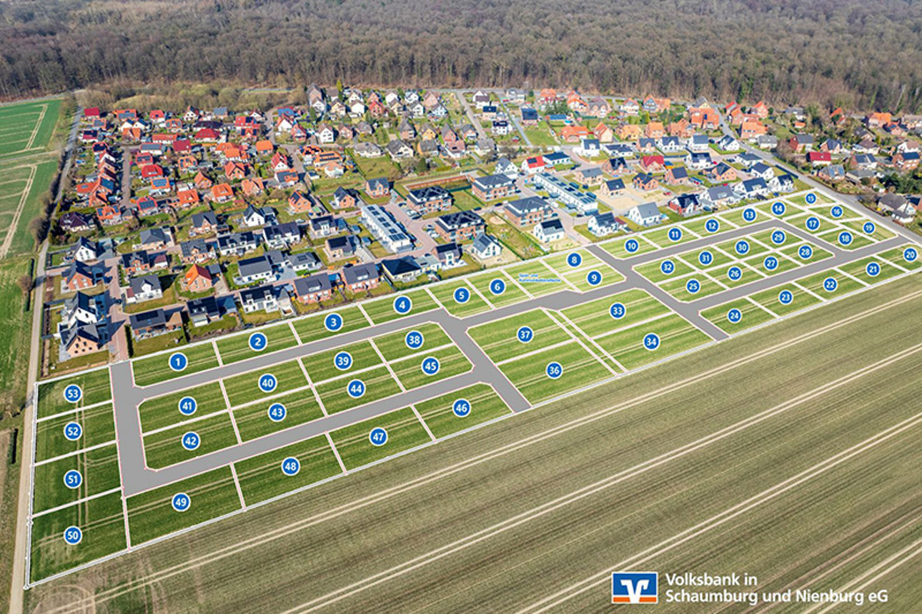 Bild der Parzellen des Baugebiets Im großen Kamp, Hohnhorst
