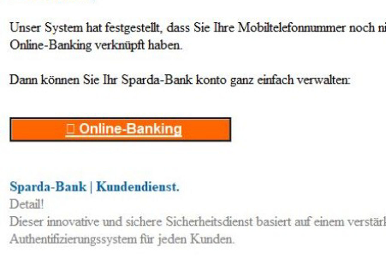 Betrügerische Mails bzgl. Mobilfunknummer und Online-Banking