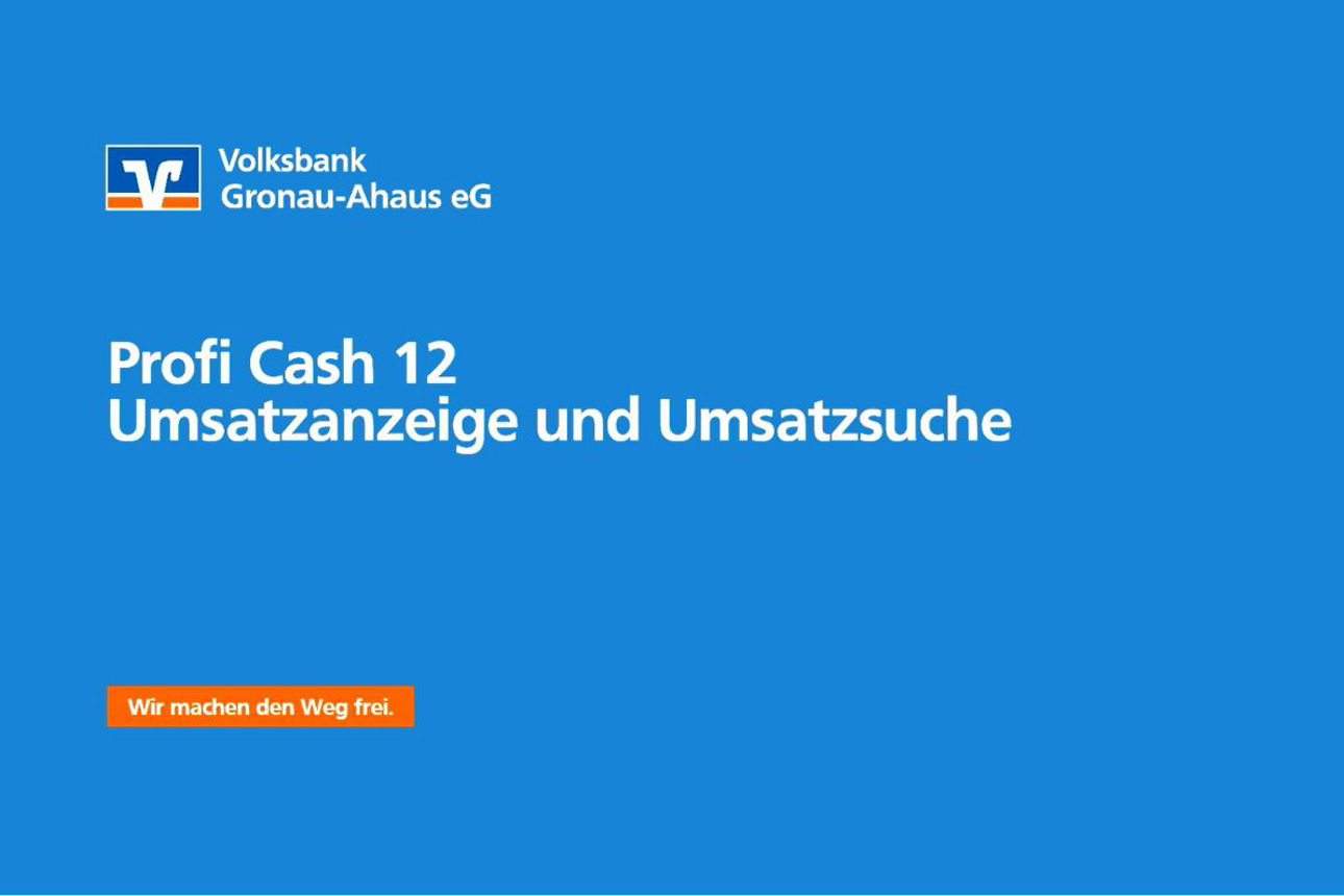 Umsatzanzeige und Umsatzsuche
