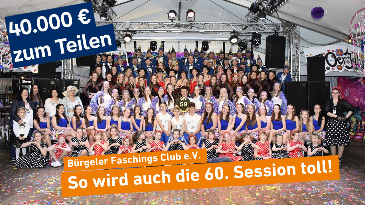 Foto des Bürgeler Faschings Club e.V. im Festzelt 2025