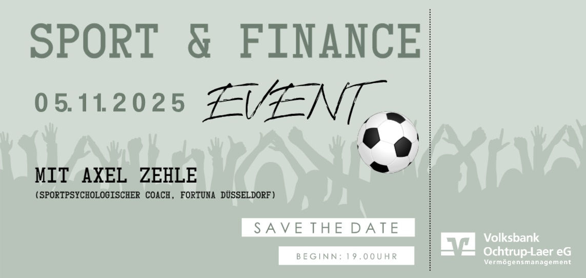 Einladungsflyer zu Sport und Finance