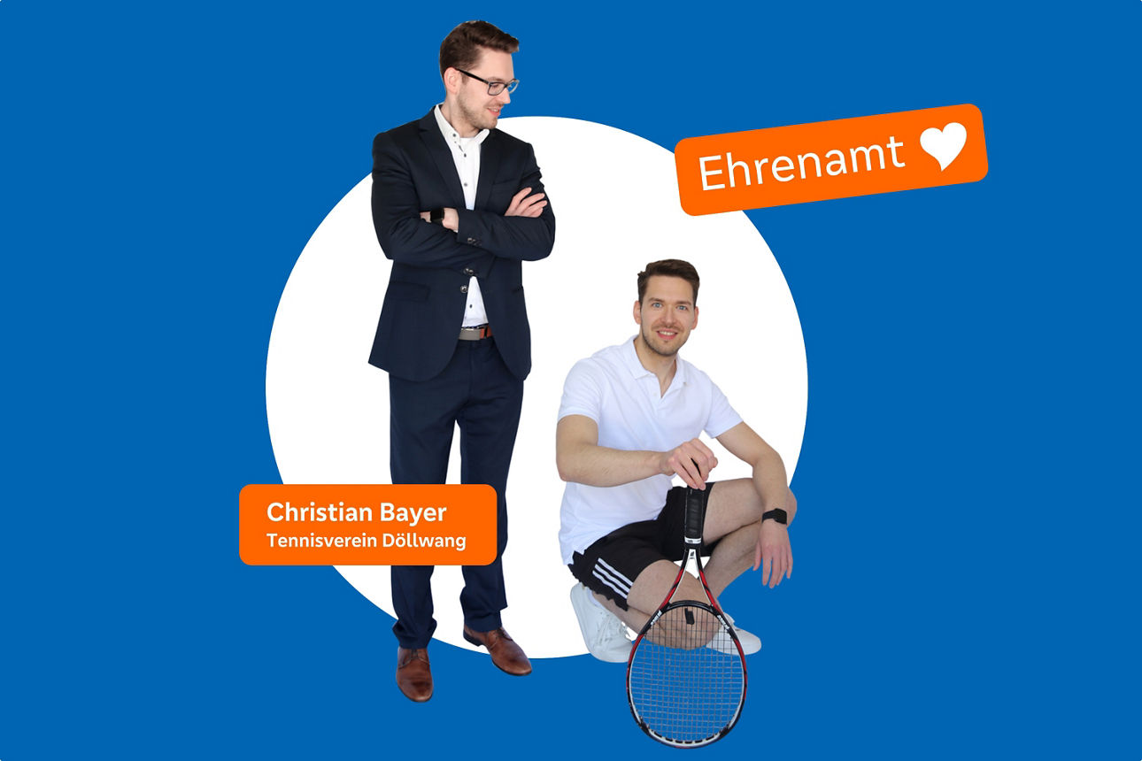 Gleicher Mitarbeiter in Funktion als Banker und als Tennisspieler