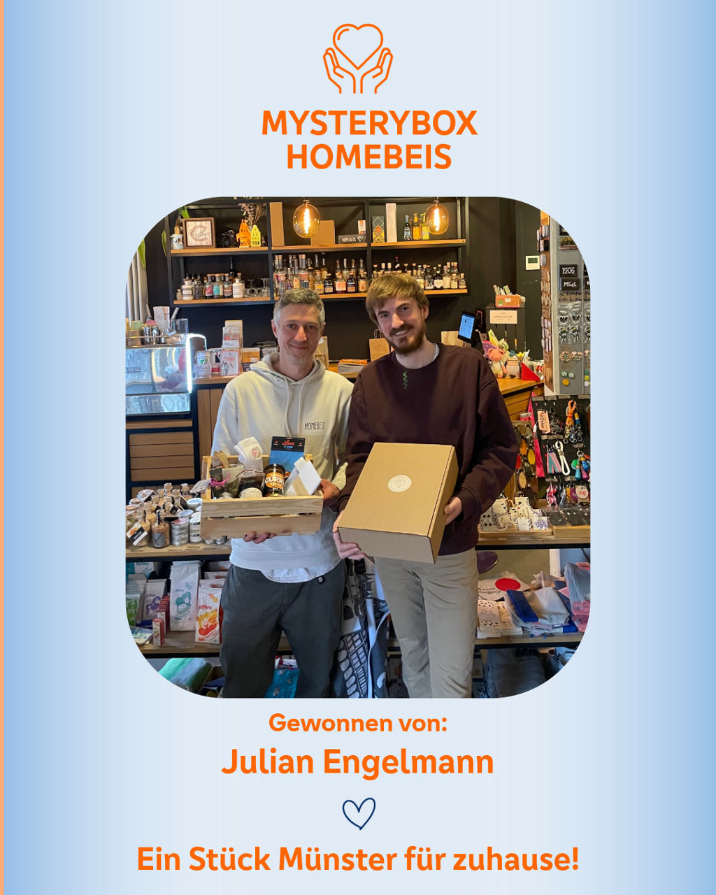 Aufnahme der Übergabe der Mysterybox vom Homebeis