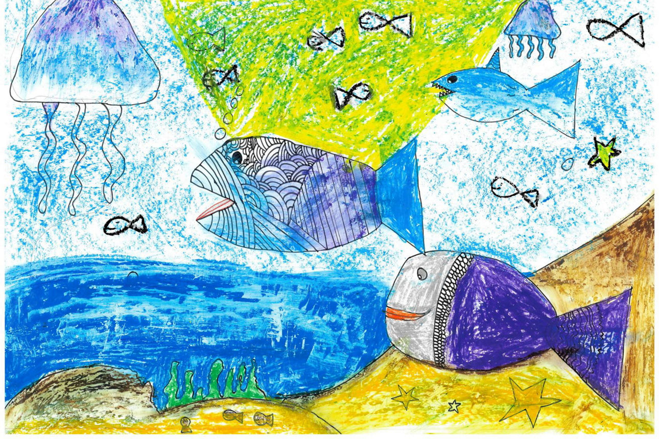 Zeichnung "Unter dem Meer"