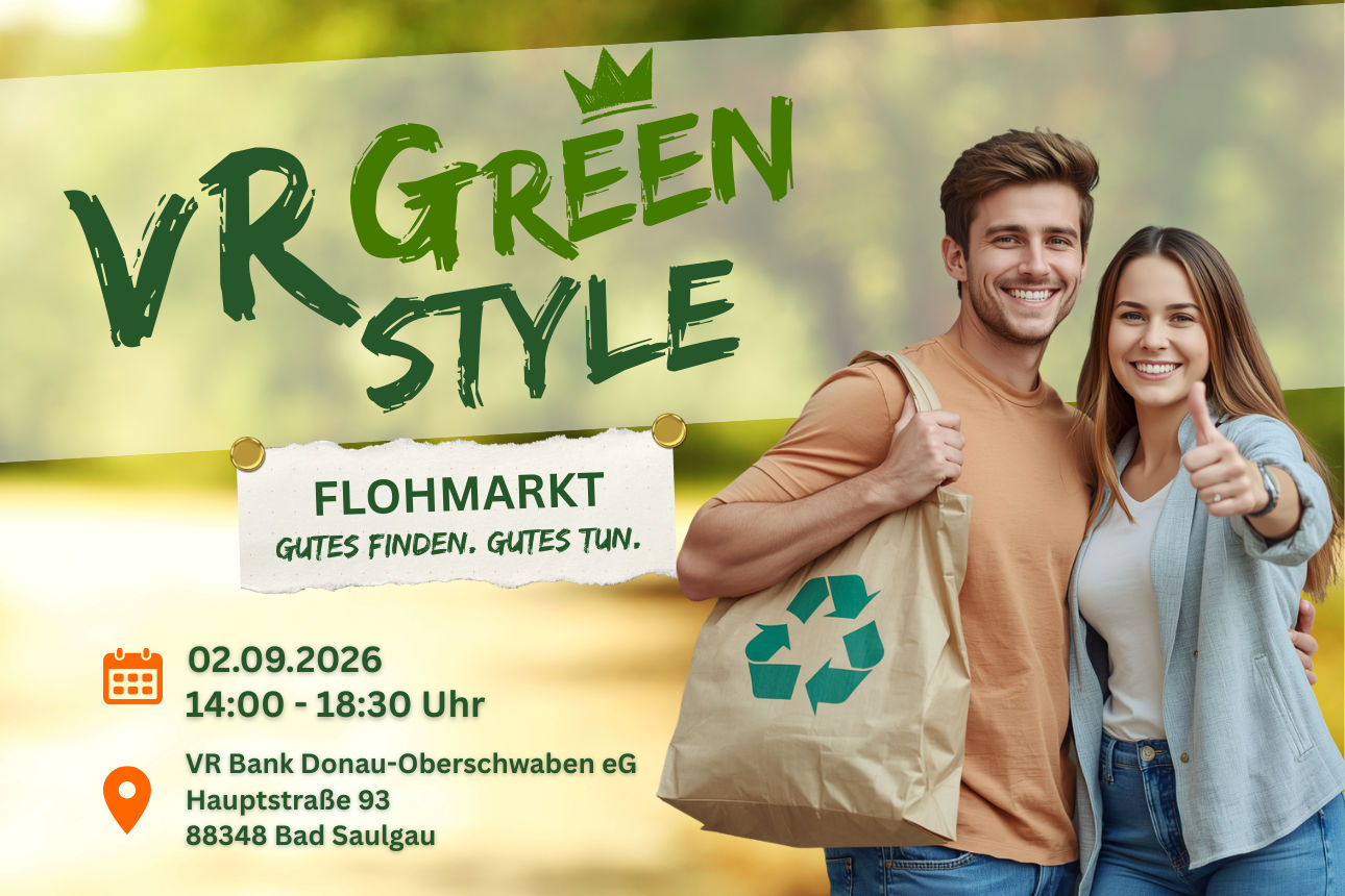 Junges Paar mit einer VR Green Style Umhängetasche 