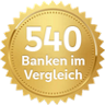 Goldenes Siegel des Vergleichsversprechens, unser Angebot mit über 540 Angeboten anderer Banken zu vergleichen