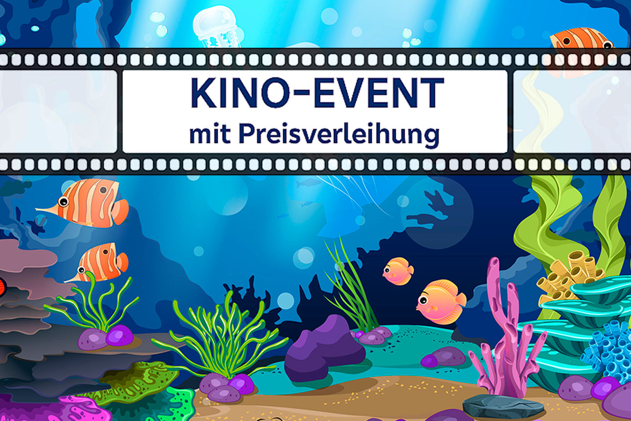 gezeichnetes Aquarium Text Kino-Event mit Preisverleihung